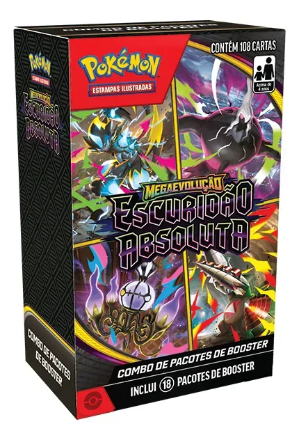 mini bb escuridão Mini Box 18 Boosters Pokémon Escuridão Absoluta - Imagem 1